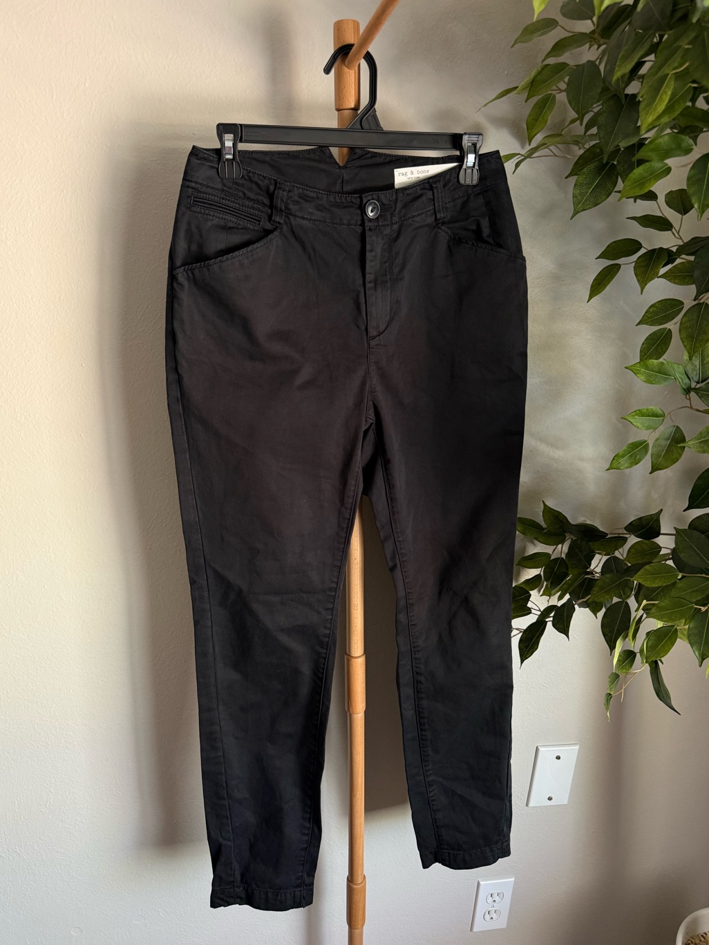 Rag & Bone Designer Black 100% Cotton Cargo Pants Women’s Size 26